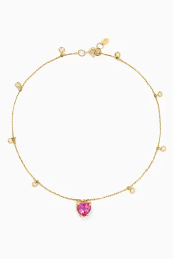 Topaz & Diamond Anklet in 18kt Gold