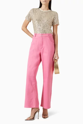 Sequin-embellished T-shirt