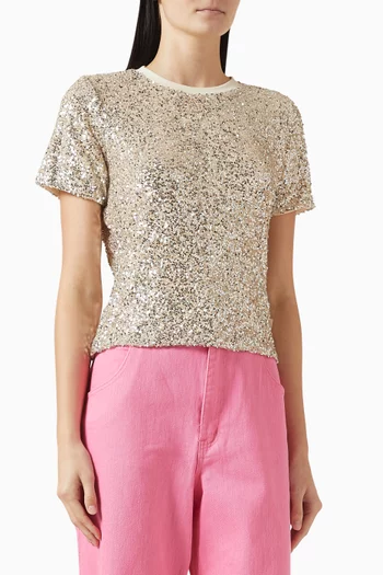Sequin-embellished T-shirt
