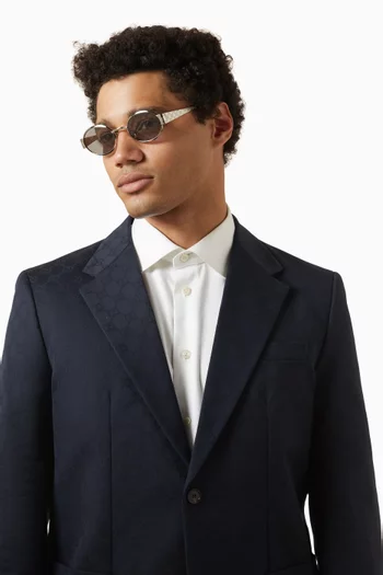 Guccissima Oval Sunglasses in Metal