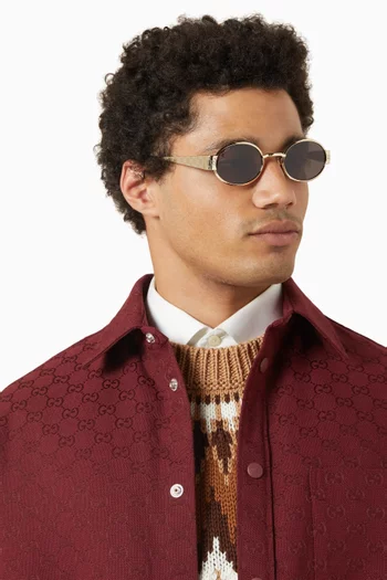 Guccissima Oval Sunglasses in Metal
