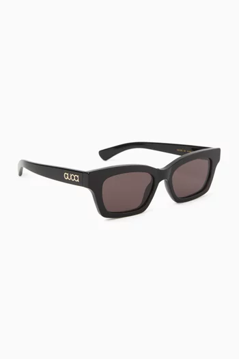 Lacquered Square Sunglasses in Recycled Acetate