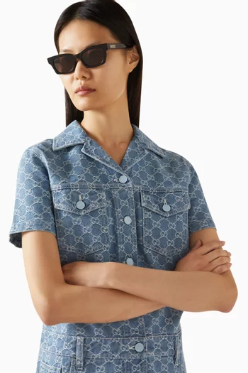 Lacquered Square Sunglasses in Recycled Acetate