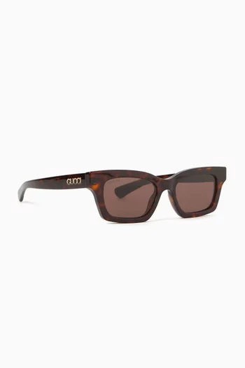 Lacquered Square Sunglasses in Recycled Acetate