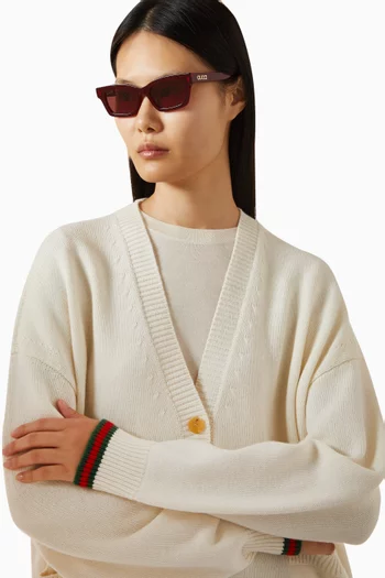 Lacquered Square Sunglasses in Recycled Acetate