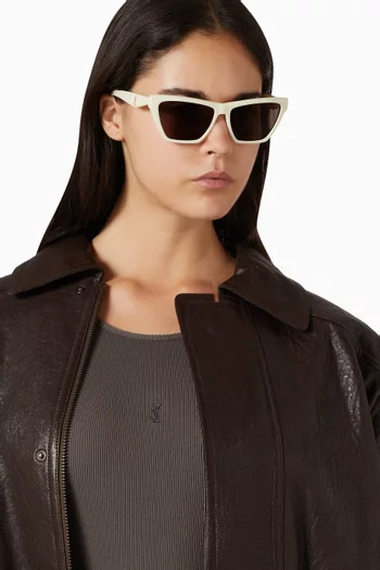 نظارة شمسية إس إل ام 103 بإطار مستطيل بتصميم عين القطة أسيتات