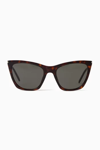 SL 214 Kate Thin Cat-Eye Sunglasses in Acetate