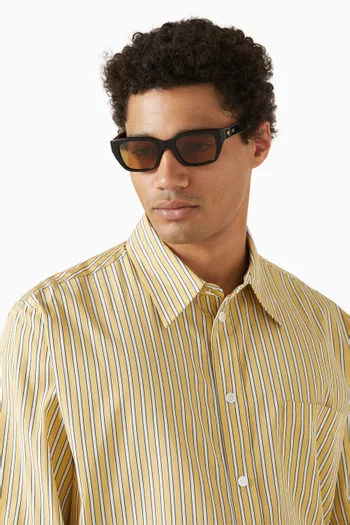 Bold Ribbon Stud Square Sunglasses in Recycled Acetate