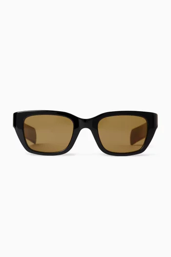 Bold Ribbon Stud Square Sunglasses in Recycled Acetate