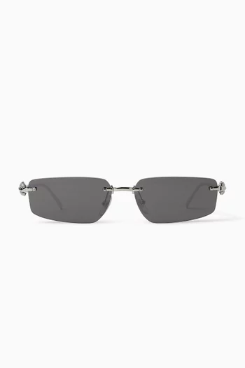 Rectangular Sunglasses in Metal