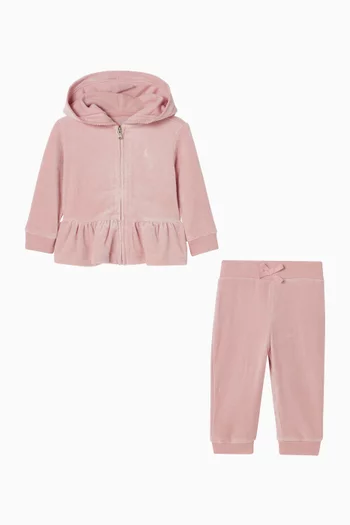 Ruffle Hoodie and Sweatpants Set