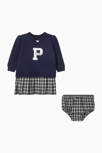 فستان بنمط سويت شيرت بنقشة مربعات