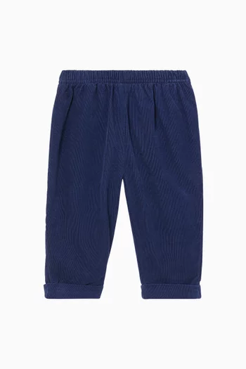 Elasticated-waist Pants in Corduroy