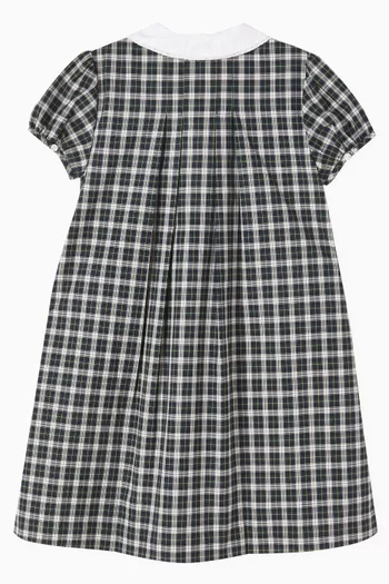 فستان واسع بنقشة مربعات قطن 