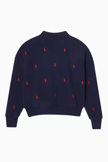 سويت شيرت بطبعة لاعب بولو على الحصان قطن