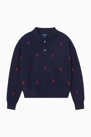 سويت شيرت بطبعة لاعب بولو على الحصان قطن