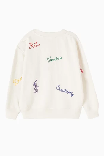 سويت شيرت مطرز صوف قطني