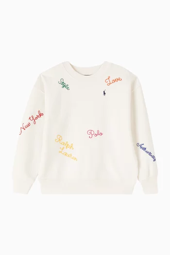 سويت شيرت مطرز صوف قطني