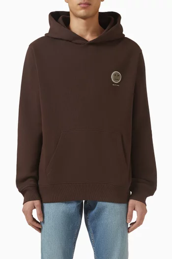 كنزة بغطاء رأس مطرزة على شكل وجه عابس مزيج قطن