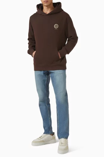 كنزة بغطاء رأس مطرزة على شكل وجه عابس مزيج قطن