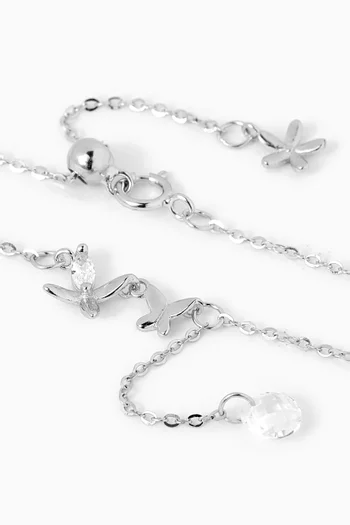 Nayra Butterfly Anklet in Sterling Silver