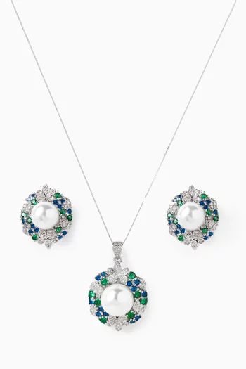 Yasmine Necklace & Earrings Set in 925 Sterling Silver