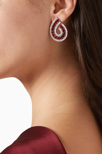 أقراط سايرن بتصميم حلزوني فضة إسترلينية