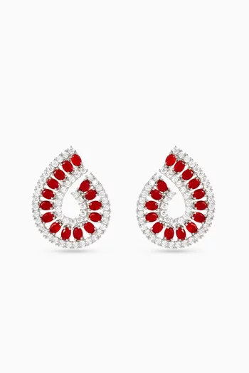 أقراط سايرن بتصميم حلزوني فضة إسترلينية