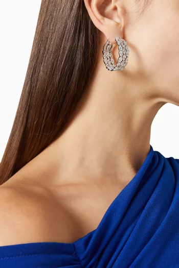 Lustra Hoop Earrings in Rhodium-plated Brass