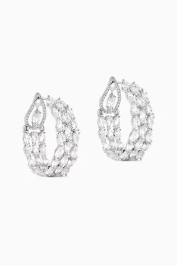 Lustra Hoop Earrings in Rhodium-plated Brass
