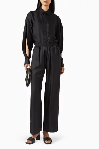 Slashed-sleeve Shirt in Silk