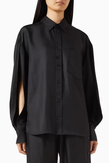 Slashed-sleeve Shirt in Silk