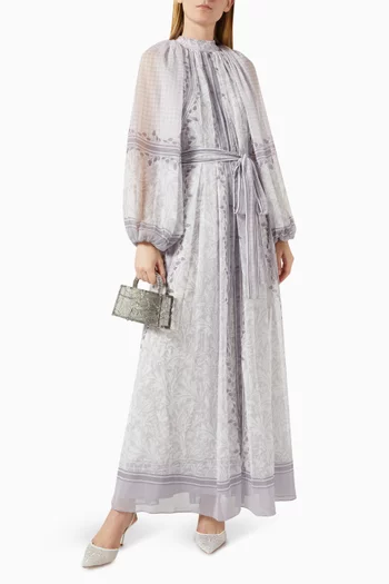 Maravine Belted Maxi Dress in Chiffon