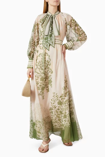 Brook Belted Maxi Dress in Chiffon