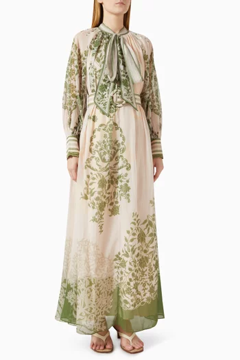 Brook Belted Maxi Dress in Chiffon