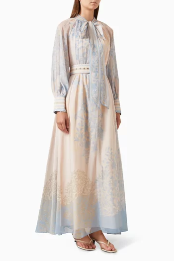 Brook Belted Maxi Dress in Chiffon