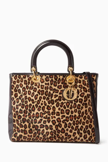 1997 Large Lady Dior Leopard-print Bag in Leather
