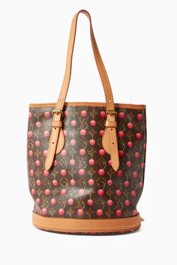 حقيبة باكيت بنقشة كرز قنب مُغلف لويس فيتون × تاكاشي موراكامي