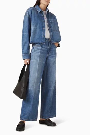 قميص قصير بأزرار دينم