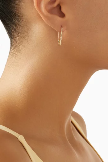 Safety Pin Diamond Single Earring in 14kt Gold