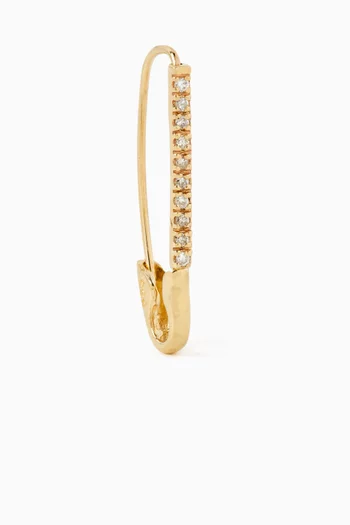 Safety Pin Diamond Single Earring in 14kt Gold