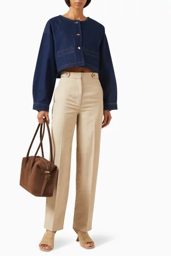 Elowen Cropped Jacket in Denim