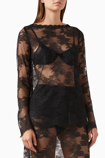 بلوزة ليني دانتيل شفاف