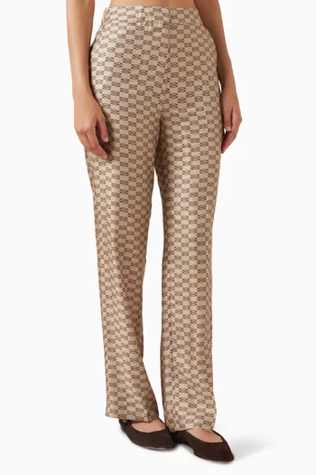 Monogram Pants in Silk-blend