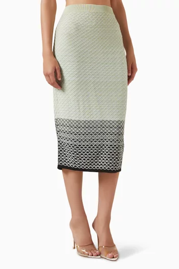 Vichy Midi Skirt in Knit