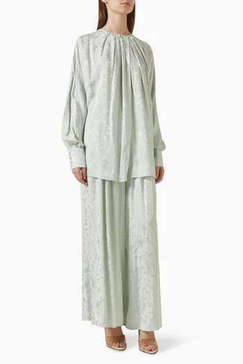 طقم بلوزة وبنطال ريتا بملمس بارز