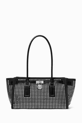 Small Hamilton Studded Satchel in Suede