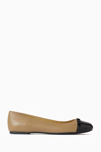 حذاء باليرينا ماندي بكعب مسطح جلد