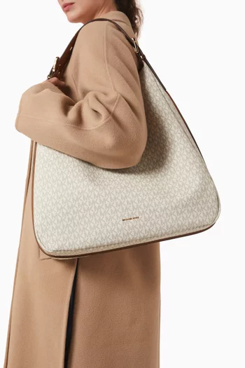 حقيبة هوبو نوليتا كبيرة قنب بنقشة شعار الماركة