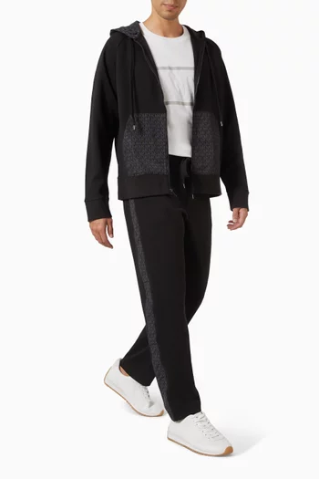 كنزة بغطاء رأس وشعار الماركة الشهير مزيج قطن